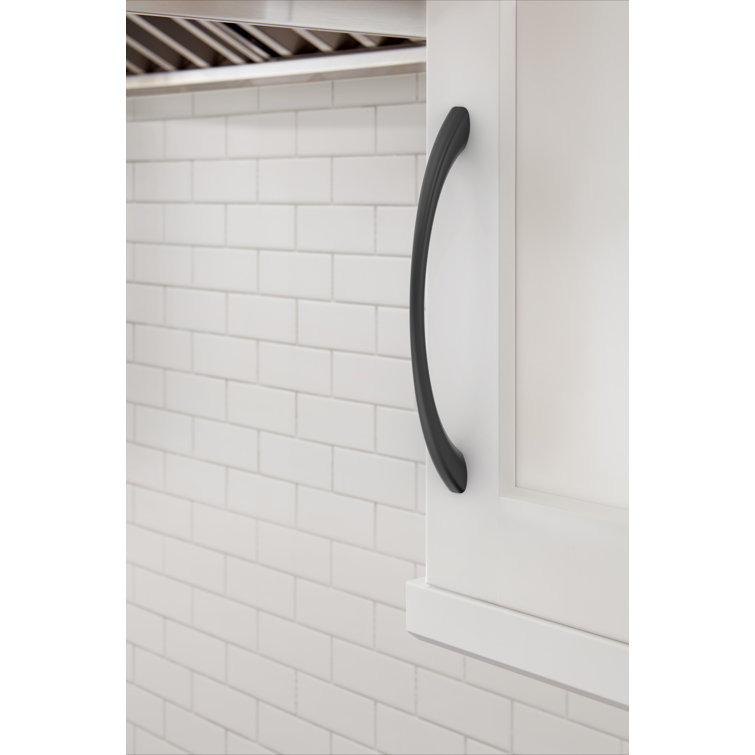 Matte Black Modern 6-5/16 inch Cabinet Pull with Mounting Hardware