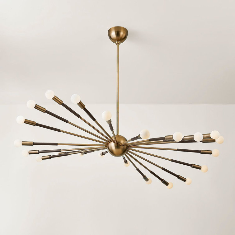 Patina Brass and Bronze 22-Light Sputnik Chandelier