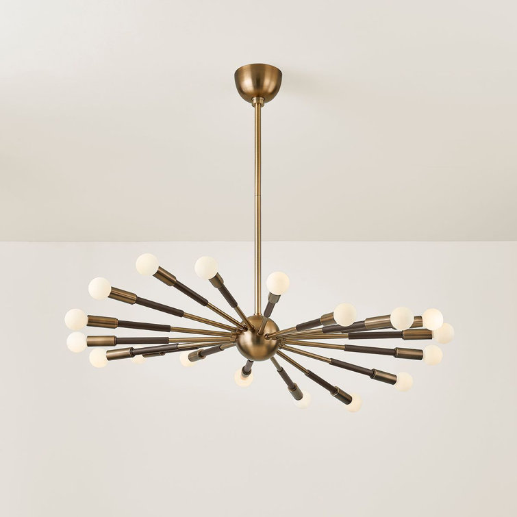 Obie 36.25" Patina Brass Bronze Sputnik Chandelier