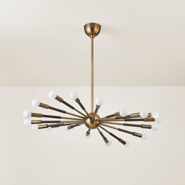 Obie 36.25" Patina Brass Bronze Sputnik Chandelier