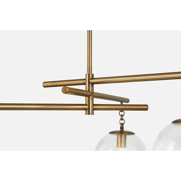 Patina Brass 3-Light Chandelier with Clear Glass Globes