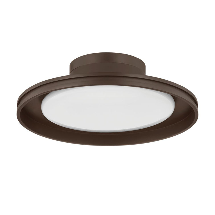 Bronze and Opal Glass 14.75" LED Flush Mount Light
