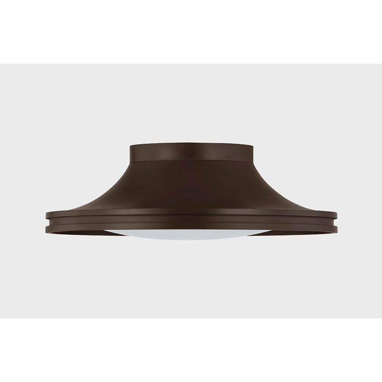 Bronze and Opal Glass 14.75" LED Flush Mount Light