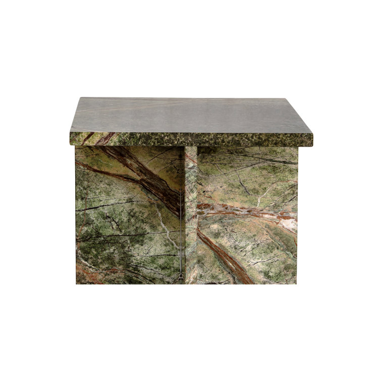 Green Marble Semi-Gloss Contemporary Side Table