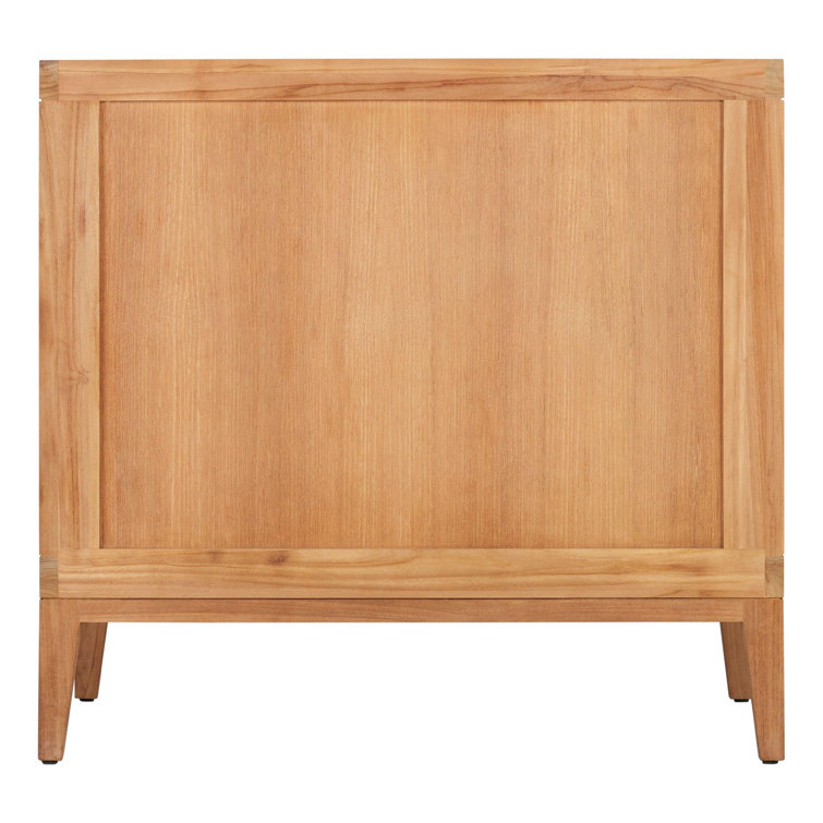 Aliso 36" Natural Teak Bathroom Vanity with White Quartz Top