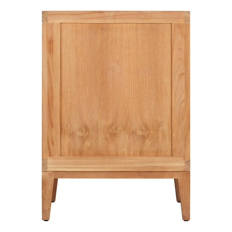 24" Natural Teak Single Bathroom Vanity with Carrara Marble Top