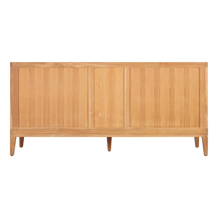 Aliso 72" Natural Teak Double Bathroom Vanity with Arctic White Quartz Top