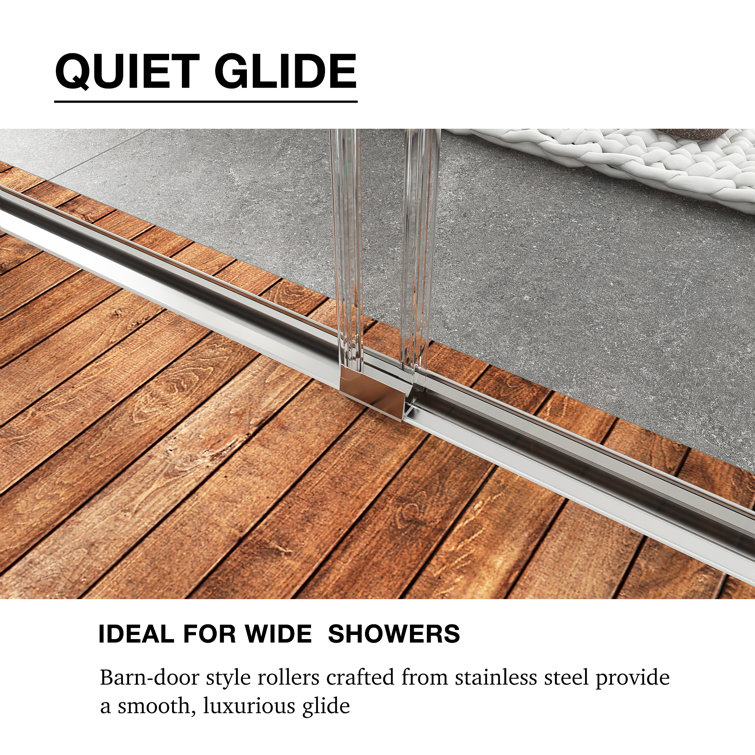 54 in. Chrome Framed Double Sliding Shower Door with Clear Glass