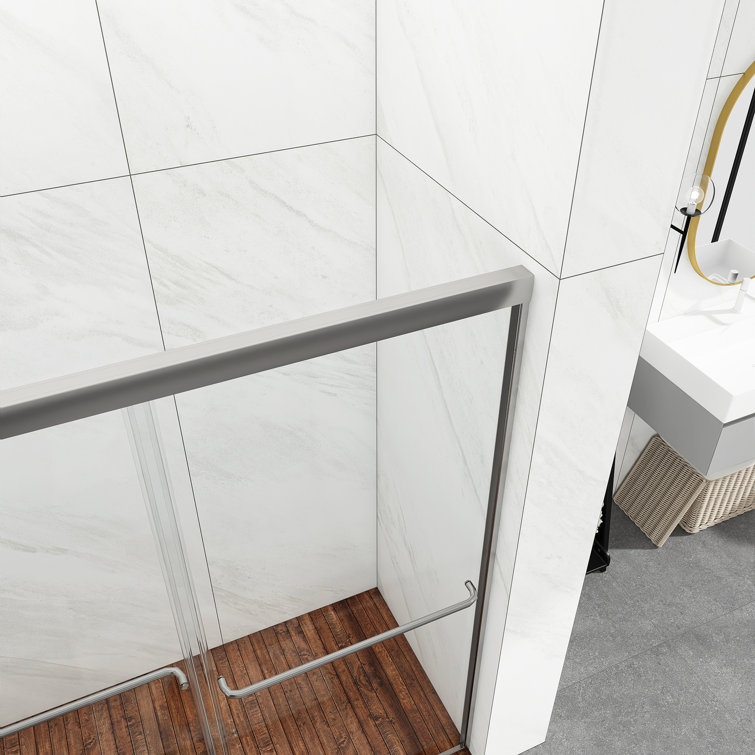 54 in. Chrome Framed Double Sliding Shower Door with Clear Glass