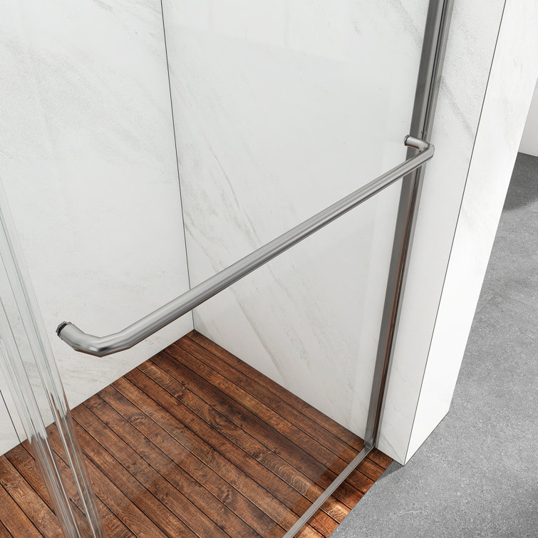 54 in. Chrome Framed Double Sliding Shower Door with Clear Glass