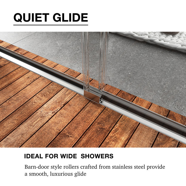 60 in. Chrome Framed Double Sliding Shower Door with Clear Glass