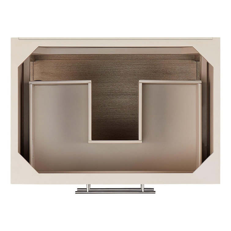 White Mahogany Single Basin Vanity with Brass Hardware