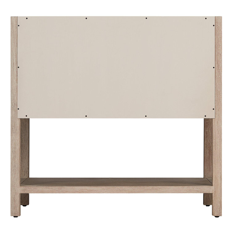 Robertson 36" Brushed White Mahogany Bathroom Vanity with Carrara Marble Top