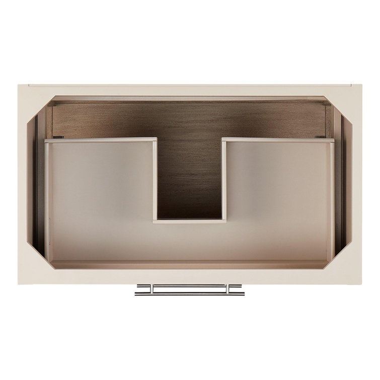 Robertson 36" Brushed White Mahogany Bathroom Vanity with Carrara Marble Top