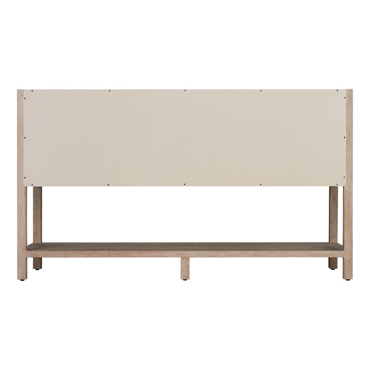 60" White Mahogany Double Bathroom Vanity with Arctic White Quartz Top
