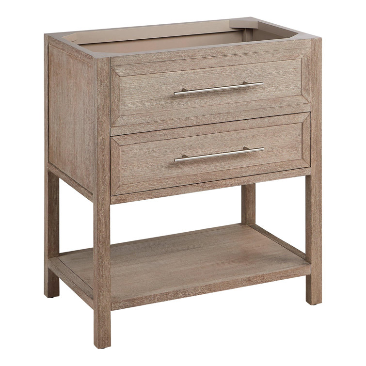 White Mahogany Single Basin Vanity with Brass Hardware