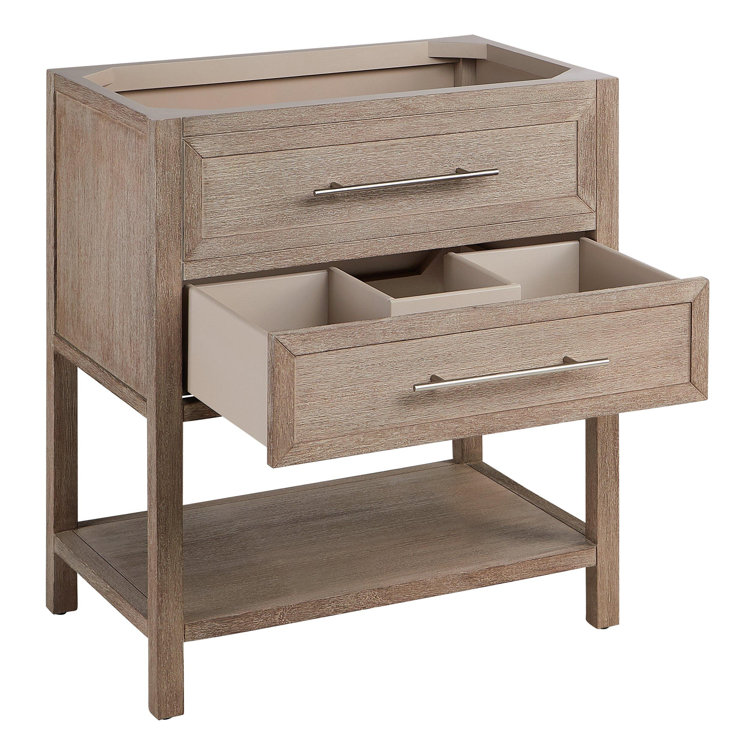 White Mahogany Single Basin Vanity with Brass Hardware