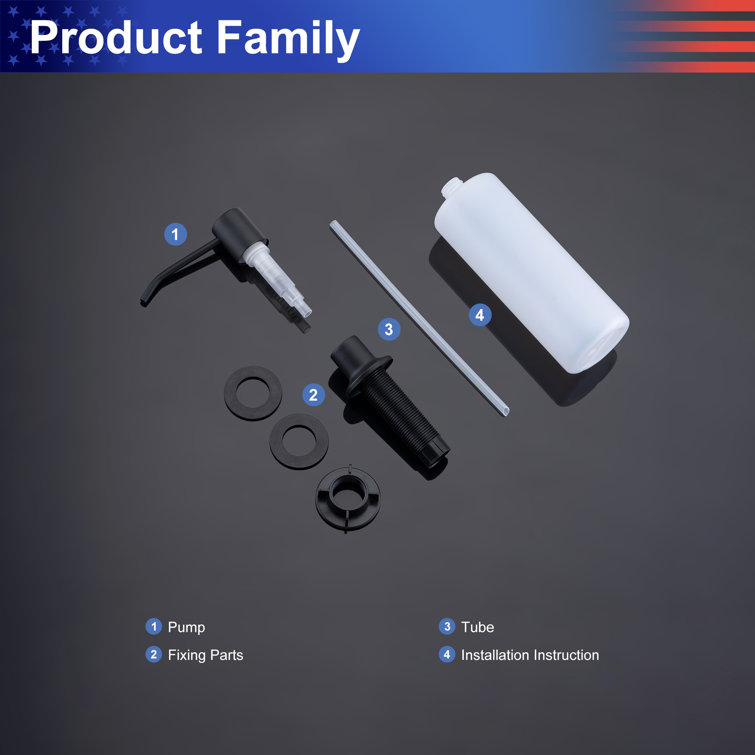 Matte Black Ergonomic Kitchen Soap Dispenser