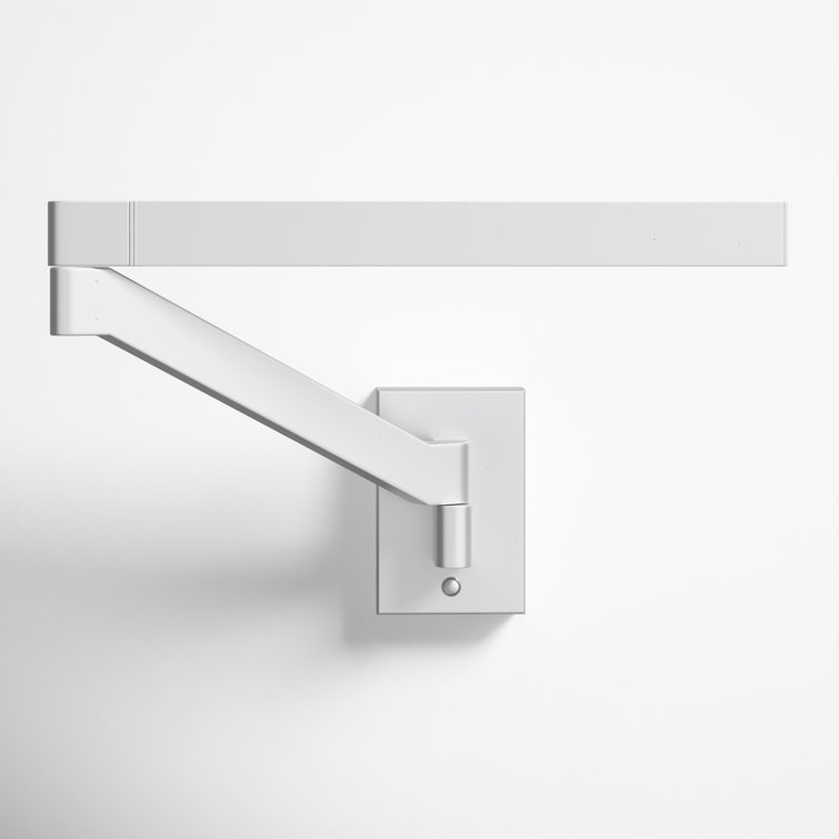 Joziah Titanium Finish Dimmable LED Swing Arm Sconce with White Acrylic Diffuser