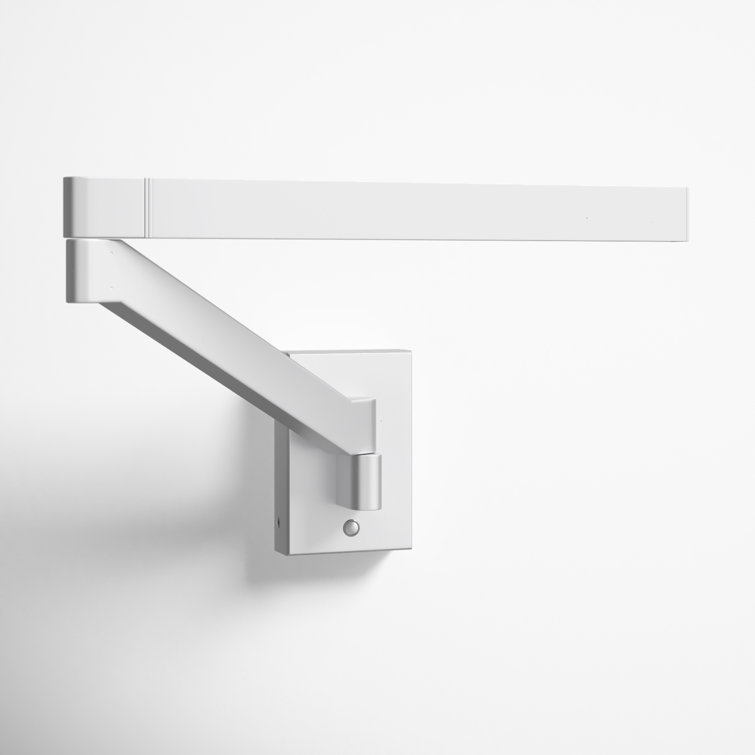 Joziah Titanium Finish Dimmable LED Swing Arm Sconce with White Acrylic Diffuser