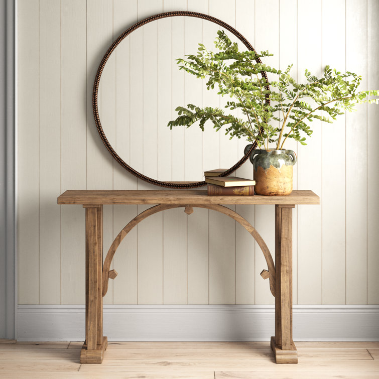 Cayce Transitional Lodge 54'' Sun Bleached Solid Wood Console Table