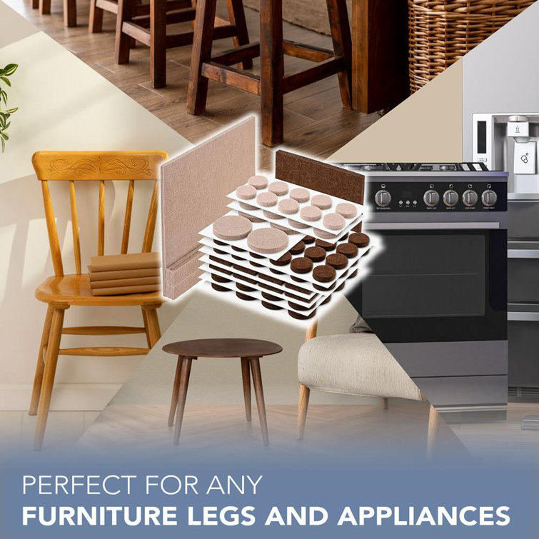 133-Piece Brown and Beige Felt Furniture Pads Set