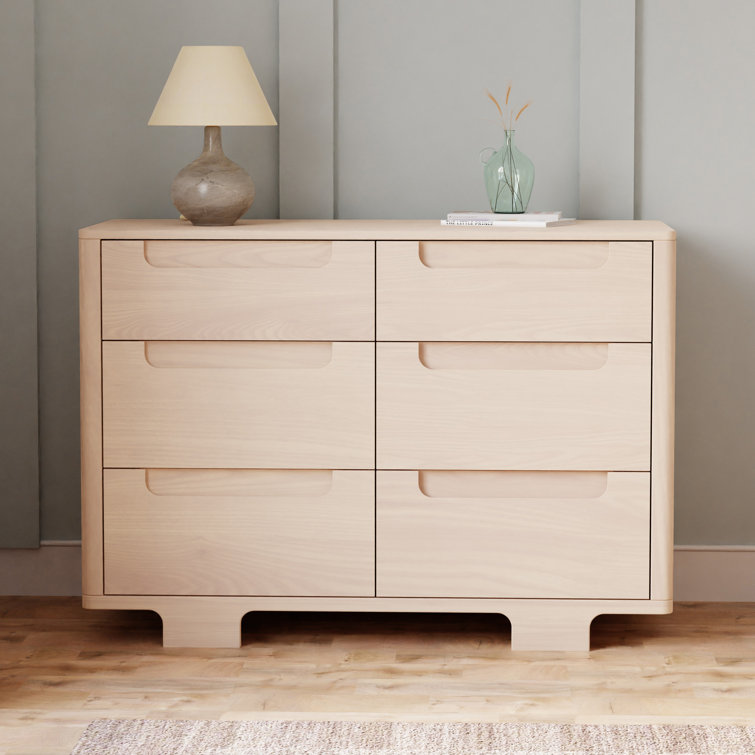 Washed Natural Pine 6-Drawer Scandinavian Dresser