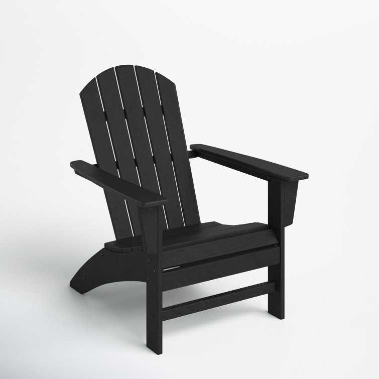 Black Polywood Nautical Adirondack Chair with Arms