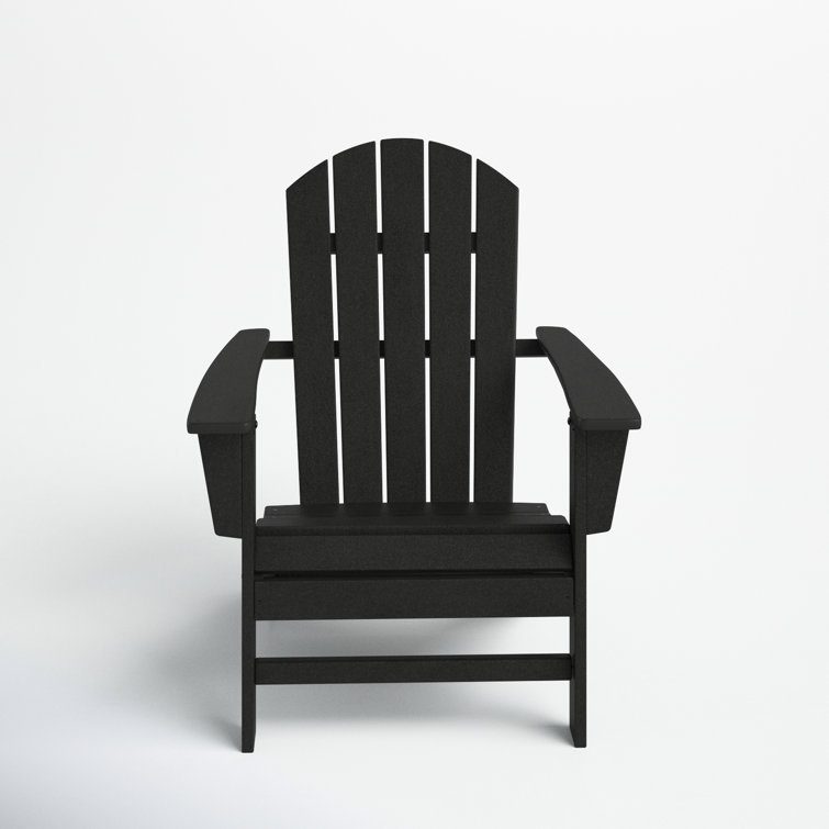 Black Polywood Nautical Adirondack Chair with Arms