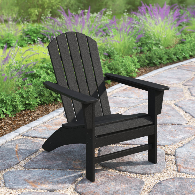 Black Polywood Nautical Adirondack Chair with Arms