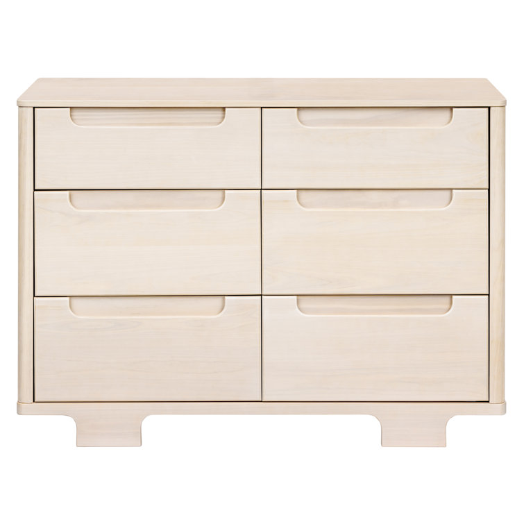 Washed Natural Pine 6-Drawer Scandinavian Dresser