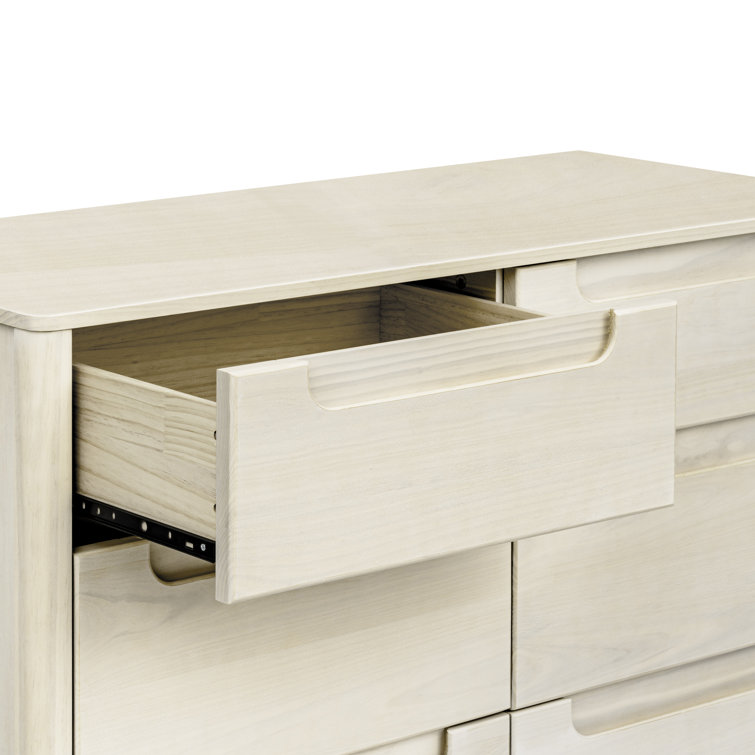 Washed Natural Pine 6-Drawer Scandinavian Dresser