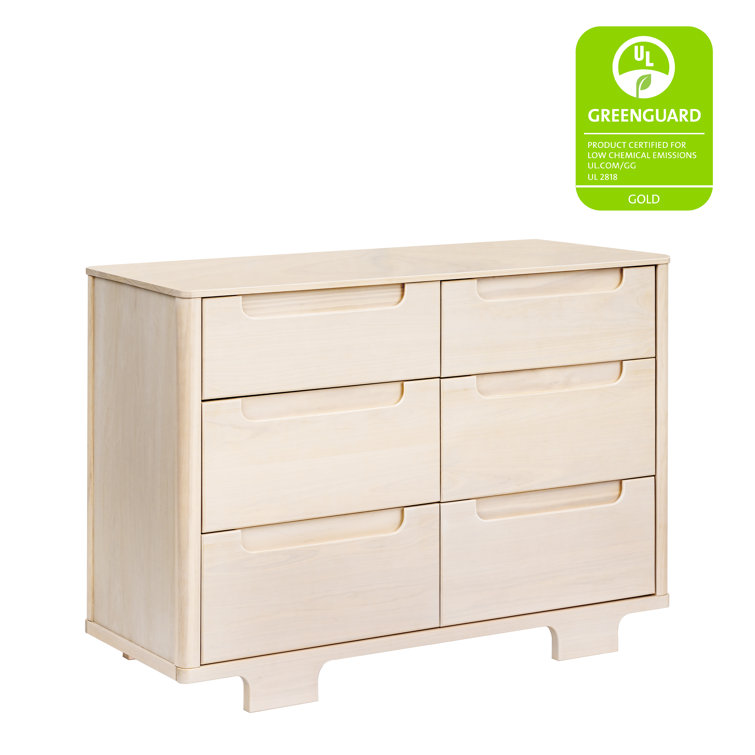 Washed Natural Pine 6-Drawer Scandinavian Dresser