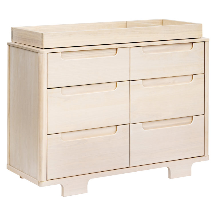 Washed Natural Pine 6-Drawer Scandinavian Dresser