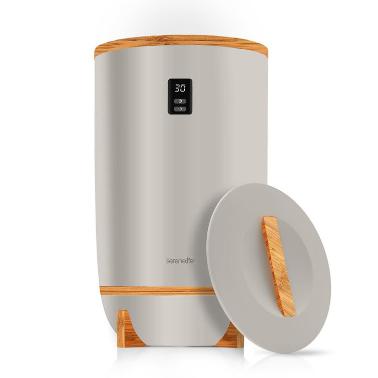 Gray and Bamboo Single Touch Towel and Blanket Warmer