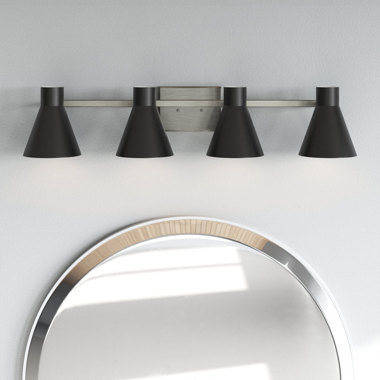 Byers Black and Nickel 4-Light Dimmable Vanity Fixture
