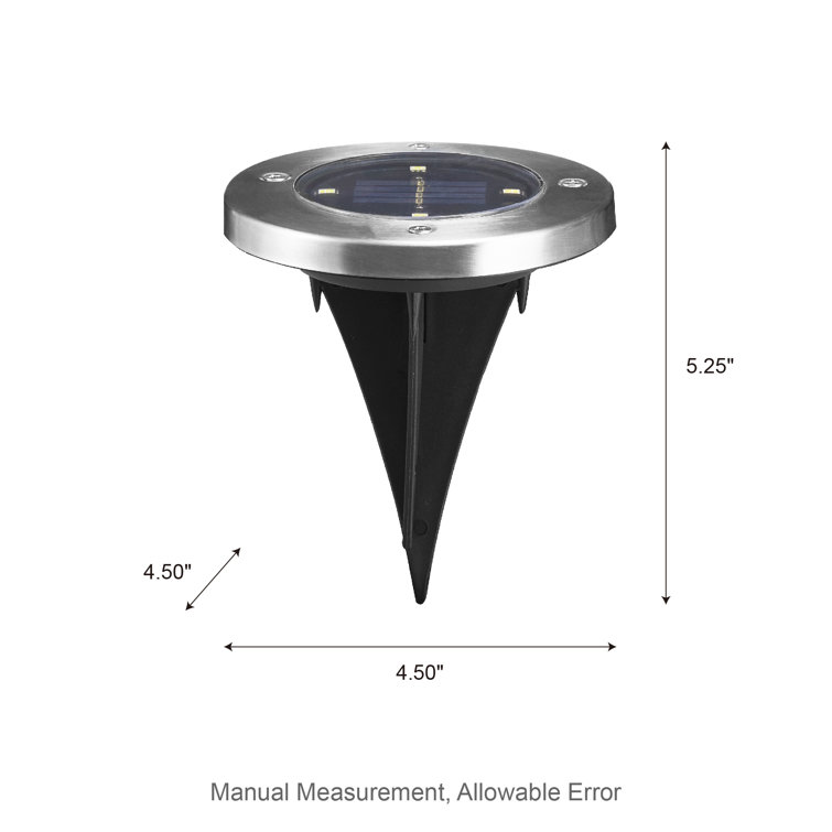 Set of 6 Solar Powered LED Pathway Lights with Dusk to Dawn Sensor