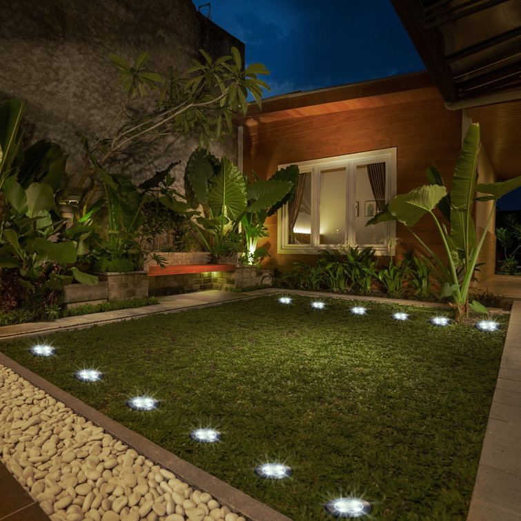 Set of 6 Solar Powered LED Pathway Lights with Dusk to Dawn Sensor