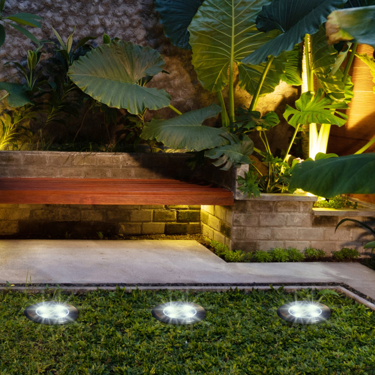 Set of 6 Solar Powered LED Pathway Lights with Dusk to Dawn Sensor