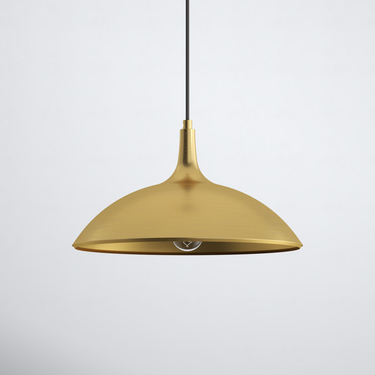 Brushed Gold Aluminum Single Dome Pendant Light