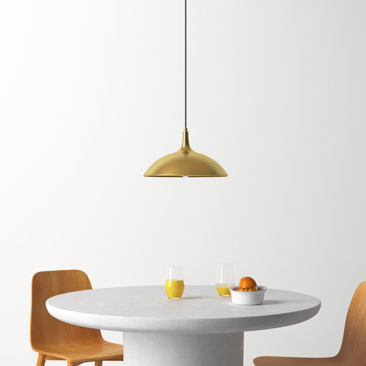 Brushed Gold Aluminum Single Dome Pendant Light