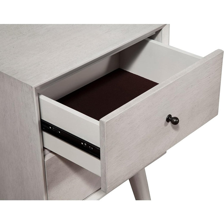 Transitional Gray Mahogany 2-Drawer Nightstand