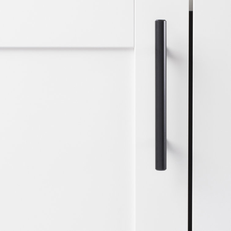 Matte Black Steel Modern Bar Pull Handles with Mounting Hardware