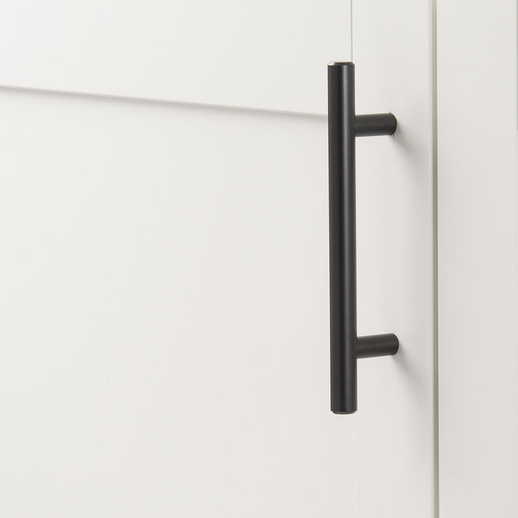 Matte Black Steel Modern Bar Pull Handles with Mounting Hardware