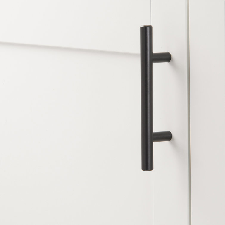 Matte Black Steel Bar Pull Cabinet Handles with Mounting Hardware