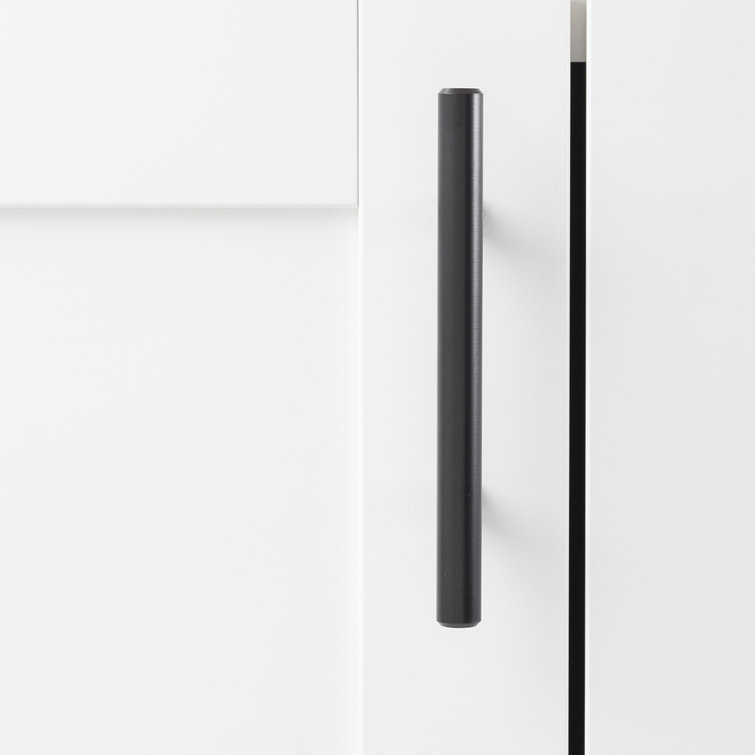 Matte Black Steel Bar Pull Cabinet Handles with Mounting Hardware