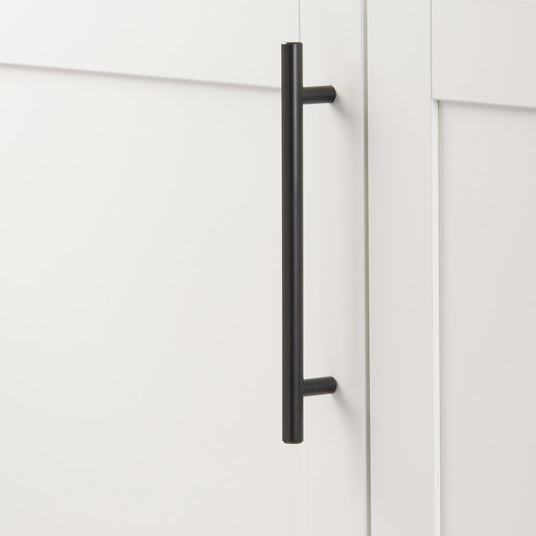 Matte Black Steel Bar Pull Cabinet Handles with Mounting Hardware