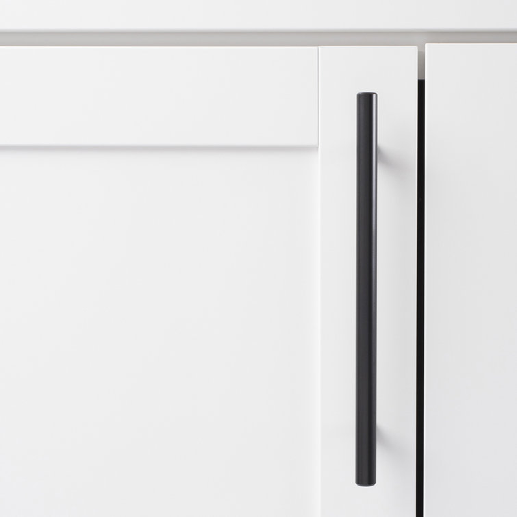 Matte Black Steel Bar Pull Cabinet Handles with Mounting Hardware