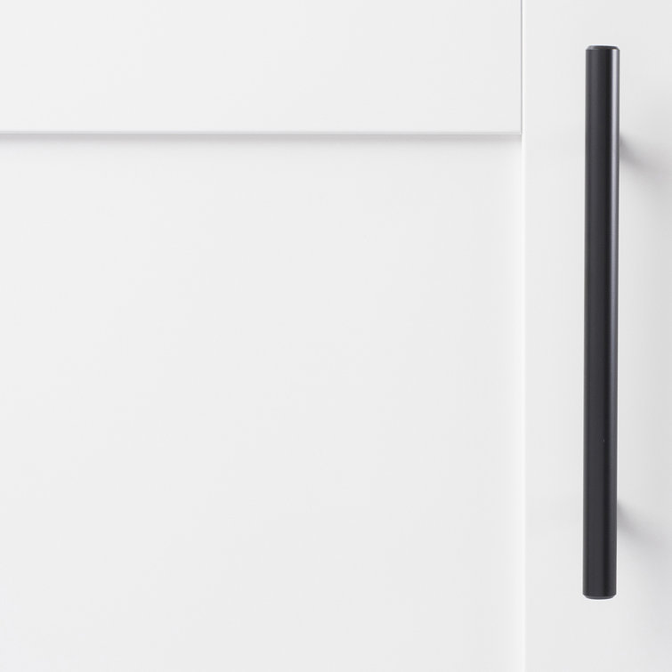 Matte Black Steel Bar Cabinet Pulls with Mounting Hardware
