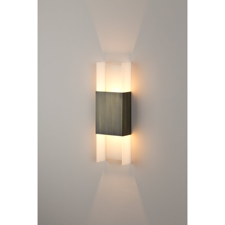 Eco-Friendly Dimmable Brass Sconce with Frosted White Shade